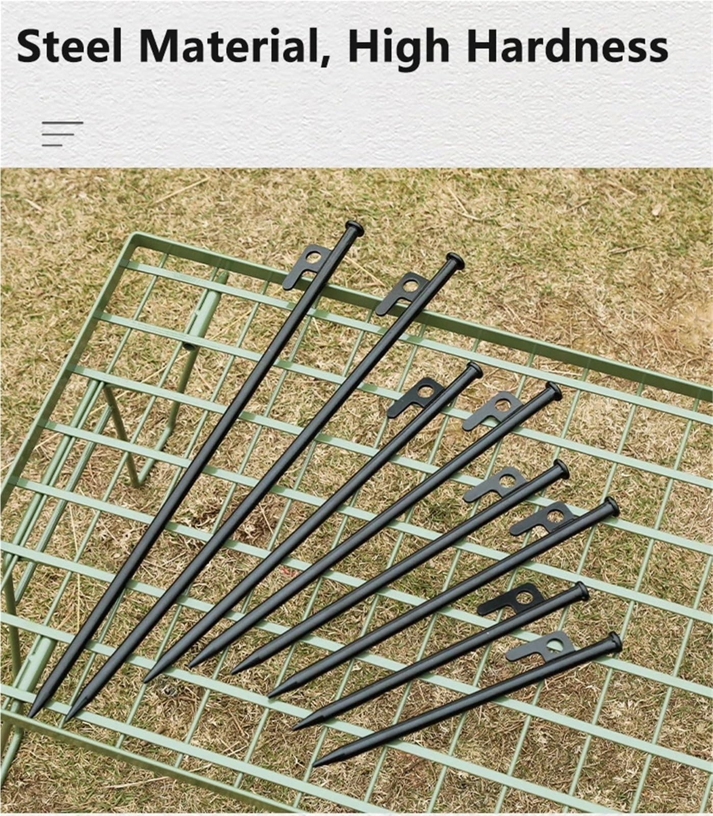 25/30/40 cm Robuste Stahl-Zeltheringe Outdoor-Überdachungspfähle Heringe Camping-Bodennagel-Heringe Strandzeltheringe
