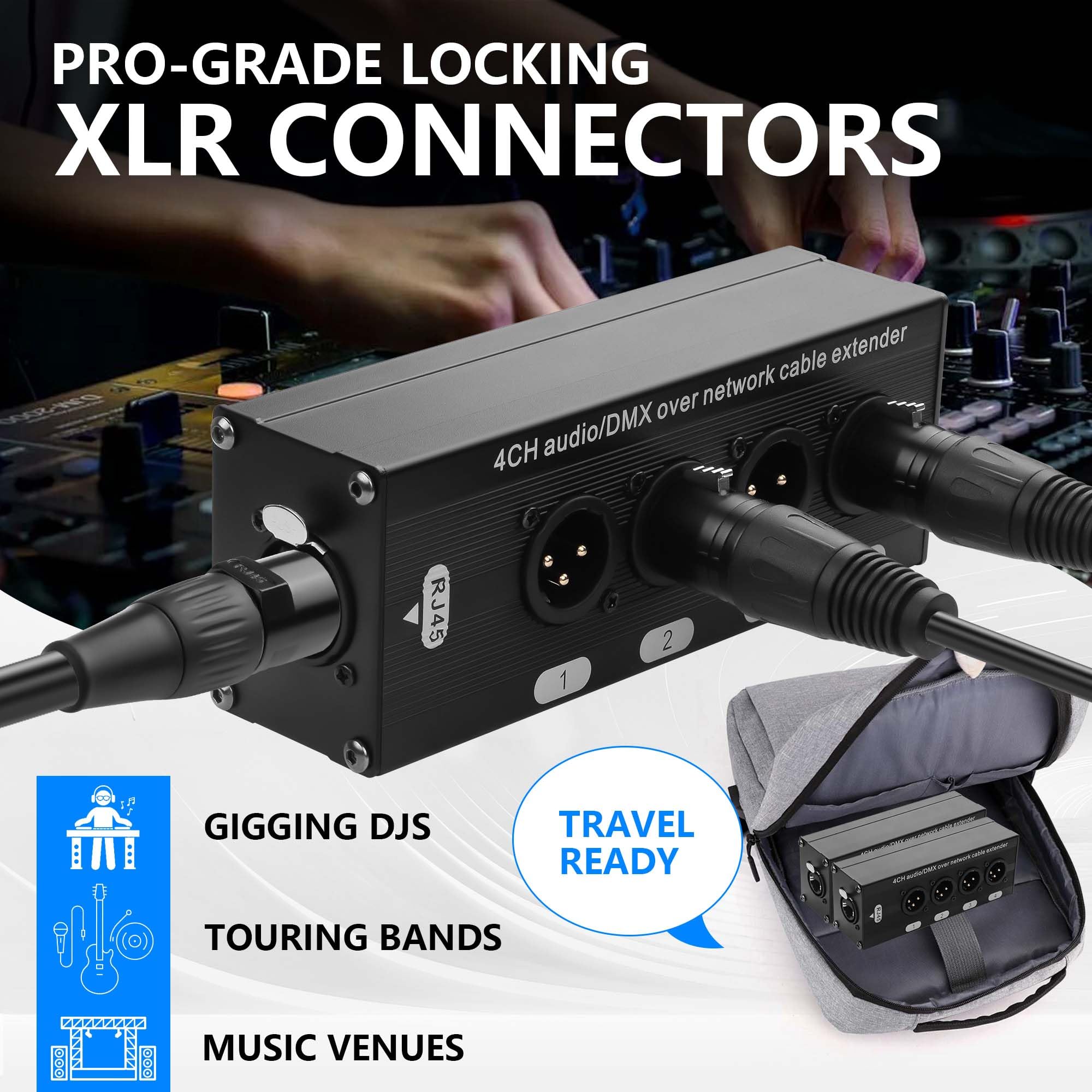 Amazon.com: GINTOOYUN 2PCS 4-Channel DMX XLR to Ethernet Extender