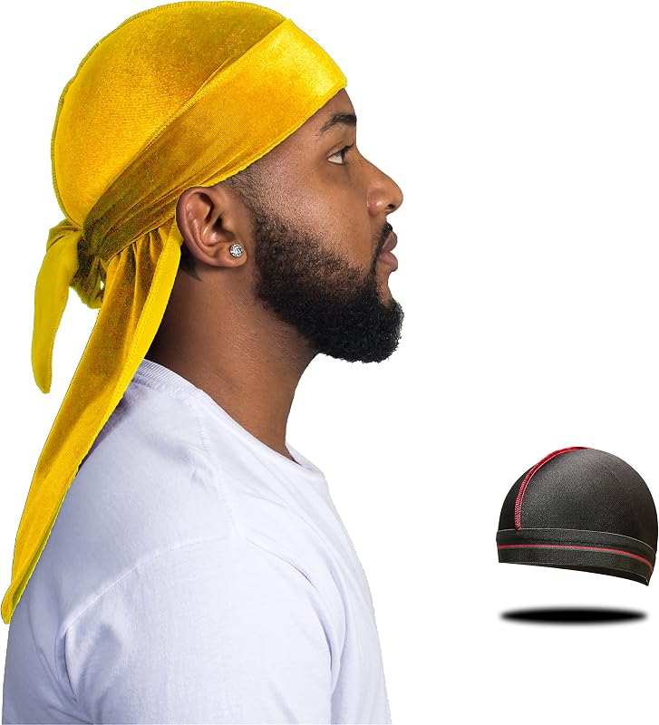 Conjunto ForceWave com durag de veludo e touca wave cap, 2 unidades