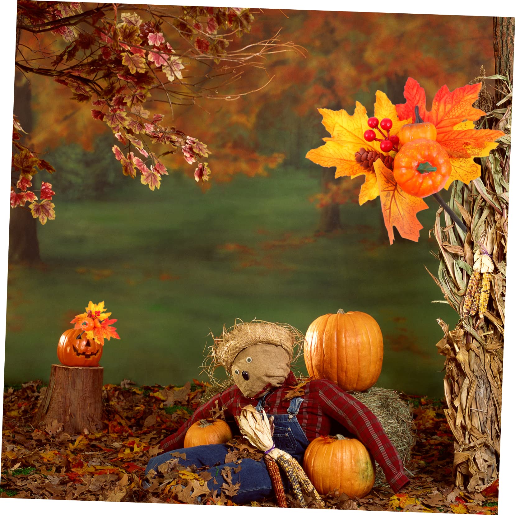 OUNONA 6stücke Halloween Dekoration Künstliche Kürbis Und Ahornblatt-Accessoires Für Erntedankfest Und Herbstfeiern Wiederverwendbare Deko Für Innen Und Außenbereiche