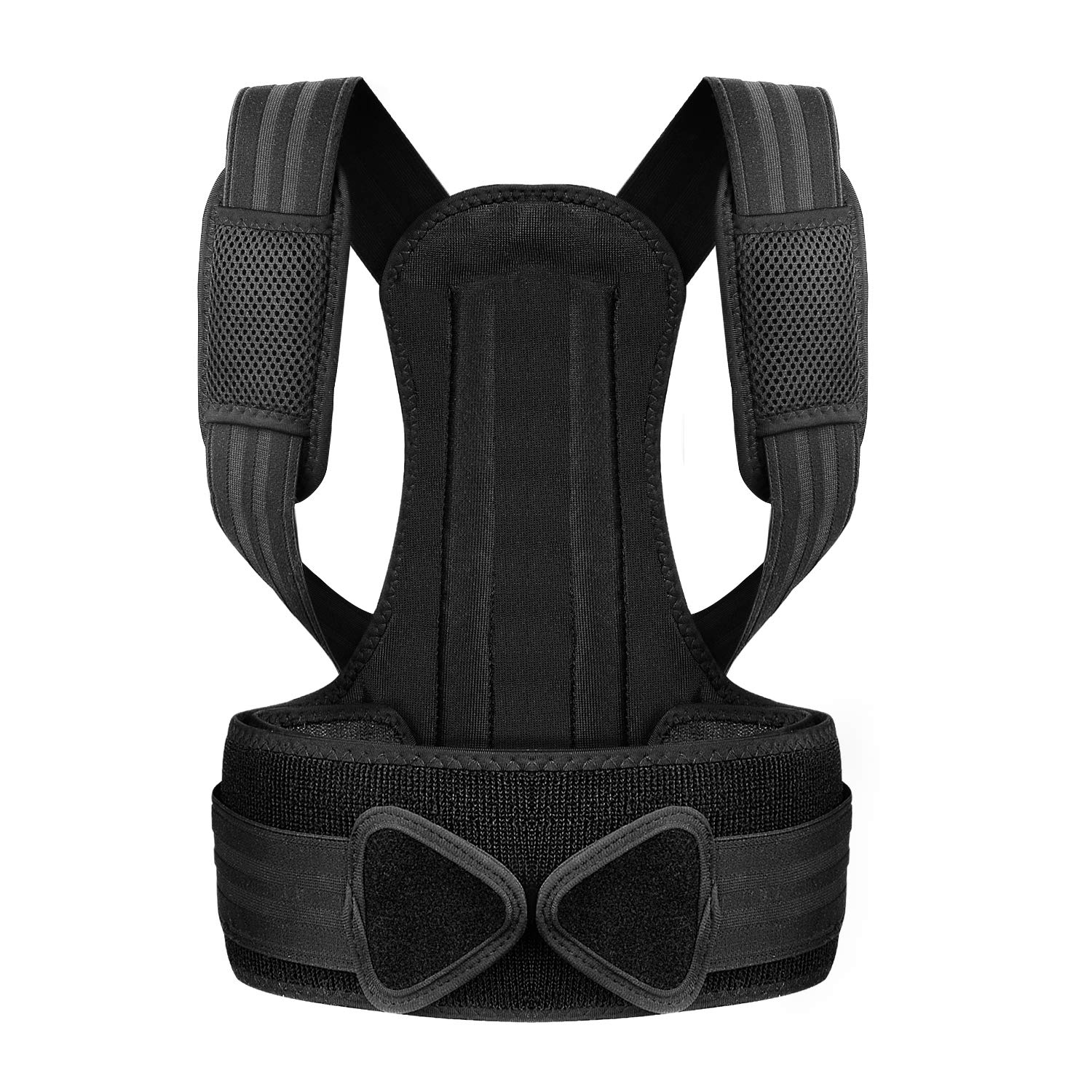 supregearPosture Corrector Belt, Adjustable Spine Support Brace for Men and Women Posture Corrector Back Brace, Improve Back, Shoulder Posture, Upright Straightener Correct Belt (Black, M)