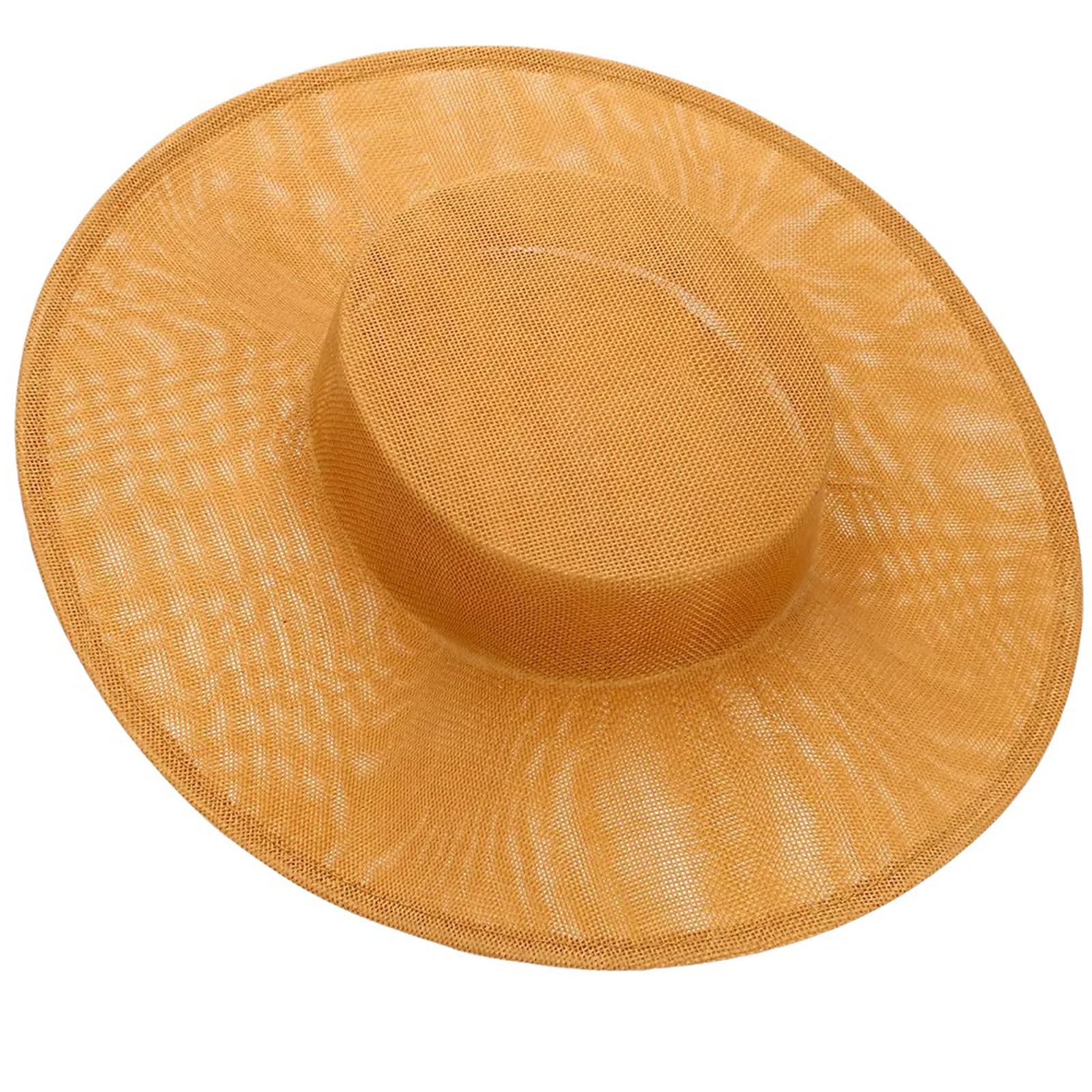 Tsmory Unisex Turmeric Plain Color Trend Fascinator Hat Base For Women French Fascinators Banquets Hats For Banquets Versatility Hat Base