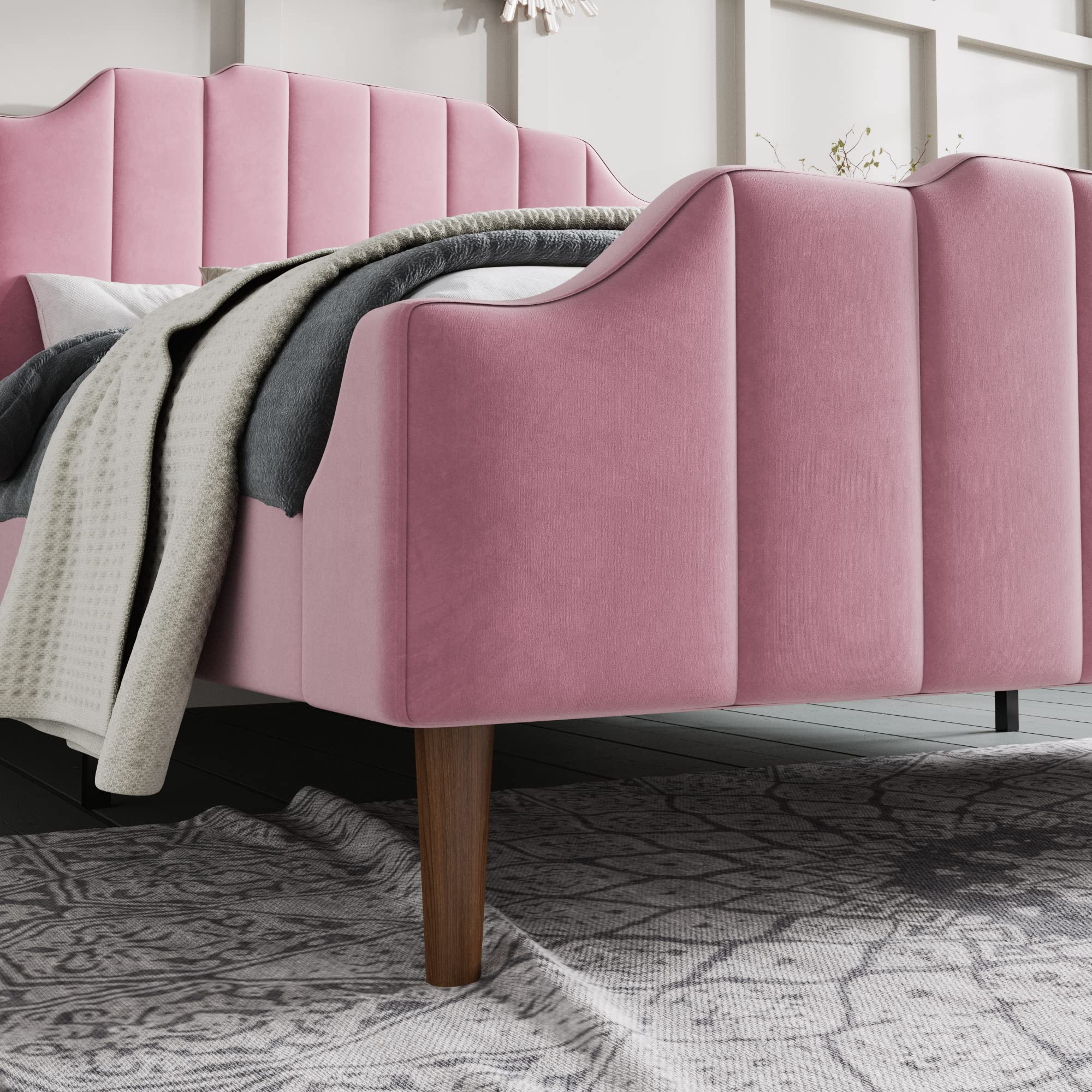 Amazon.com: SHA CERLIN Upholstered Queen Size Bed Frame with