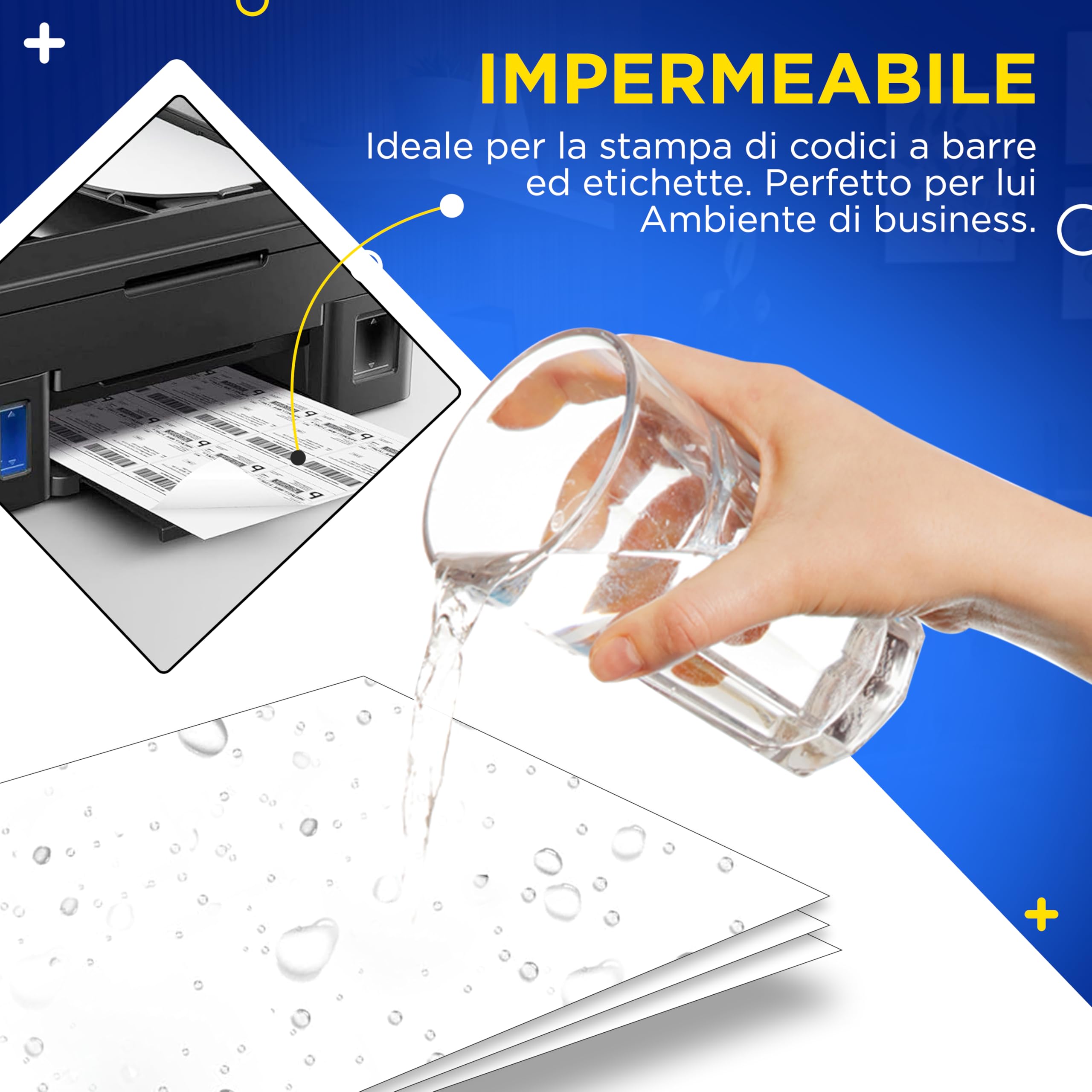 Fogli di Vinile Adesivo Stampabile A4 Impermeabile Bianco Opaco