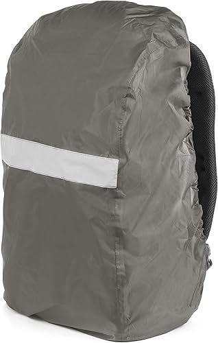Backpack Rain Cover with Reflective Lining and Travel Bag - Waterproof Knapsack Protector with Elastic Lining and Safety Reflector for Biking