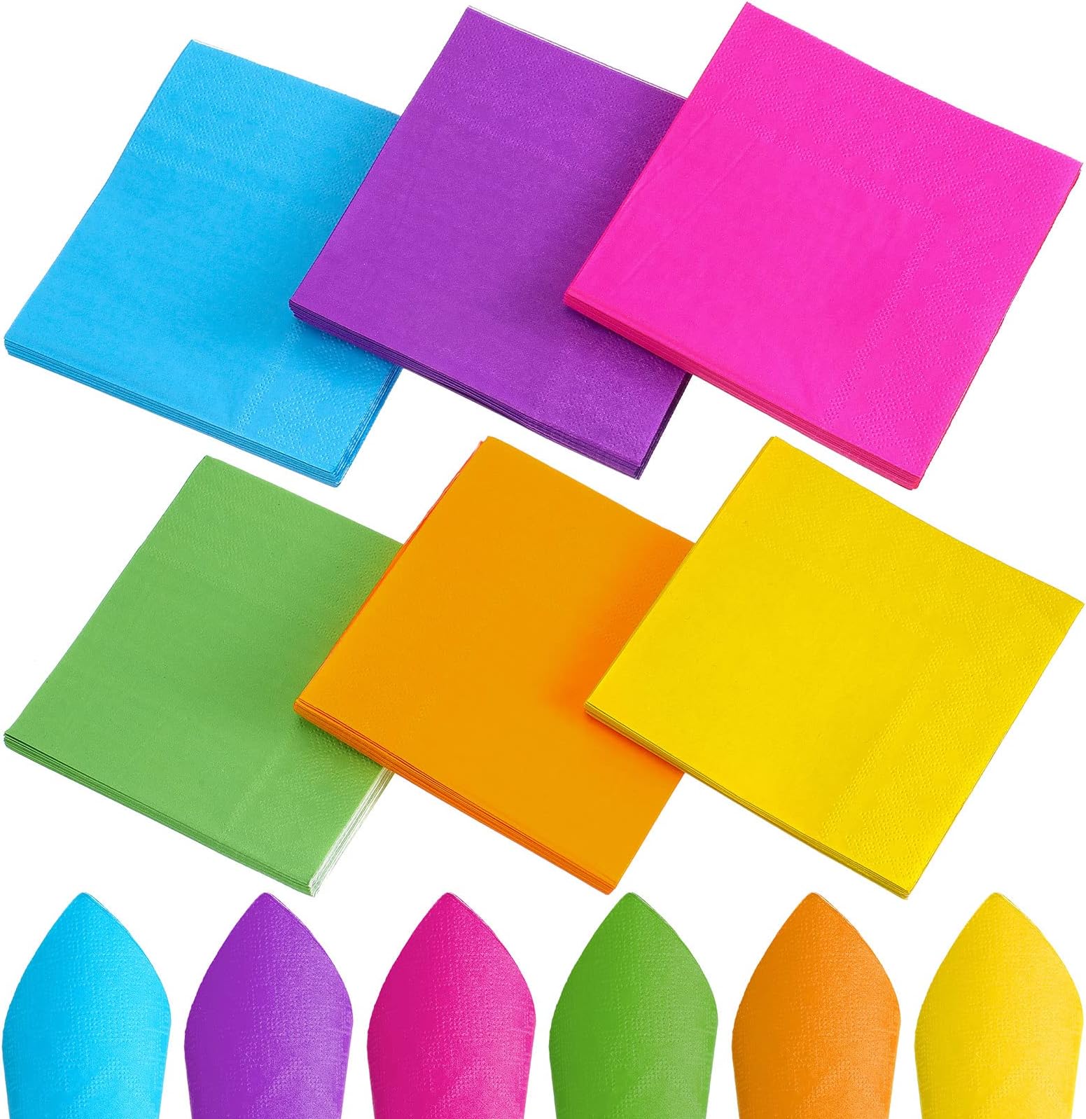 120 Pieces Cocktail Napkin for Hawaii Mexican Party Tropical Luau Supplies, Rainbow Luncheon Paper Napkins Bulk 2 Ply Disposable Dinner Napkins for Birthday Fiesta Jungle Baby Shower