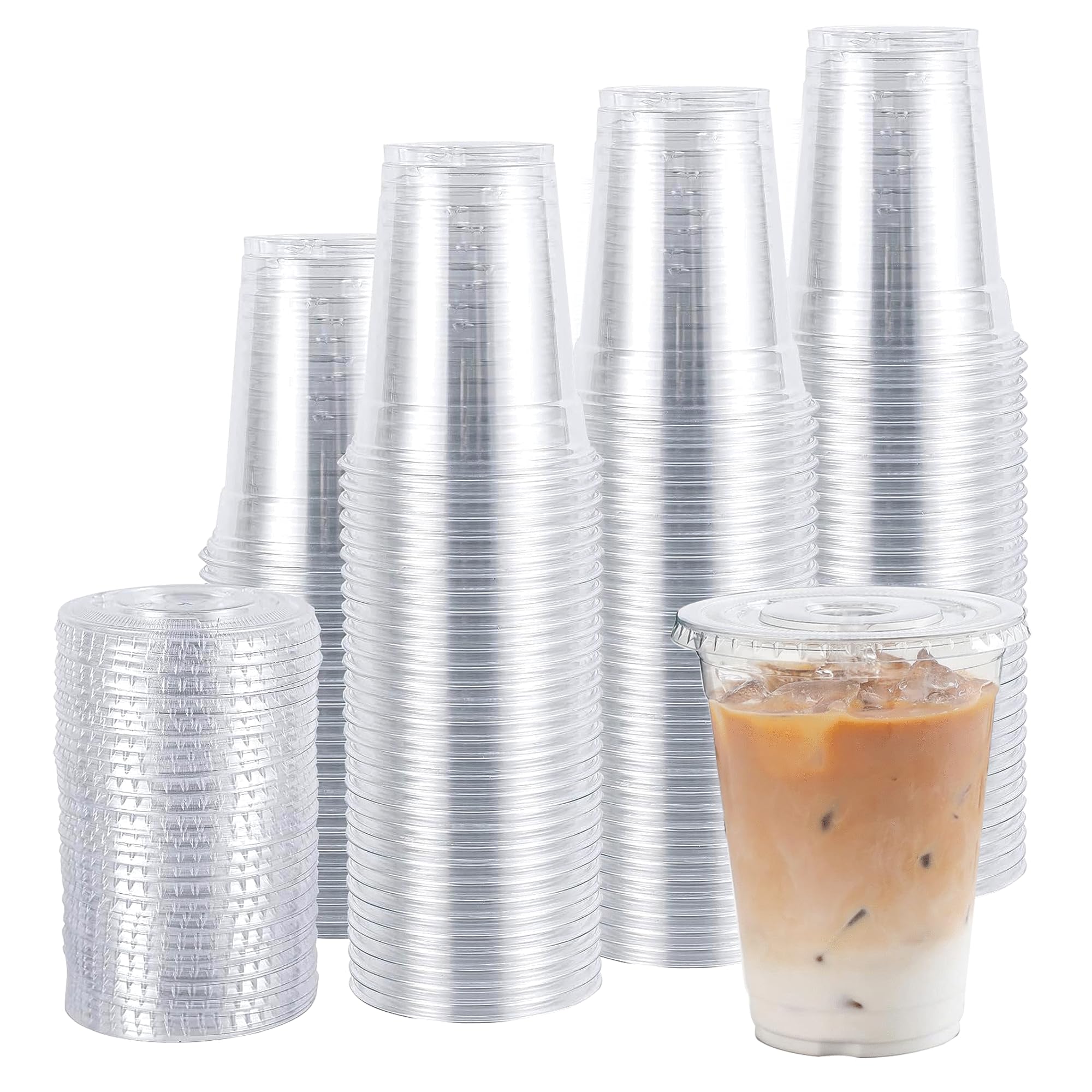 TashiBox 100 Count - 16 Ounce Plastic Cups, Ice Coffee Cups To Go - Crystal Clear PET Party Cups — Amazon image 15