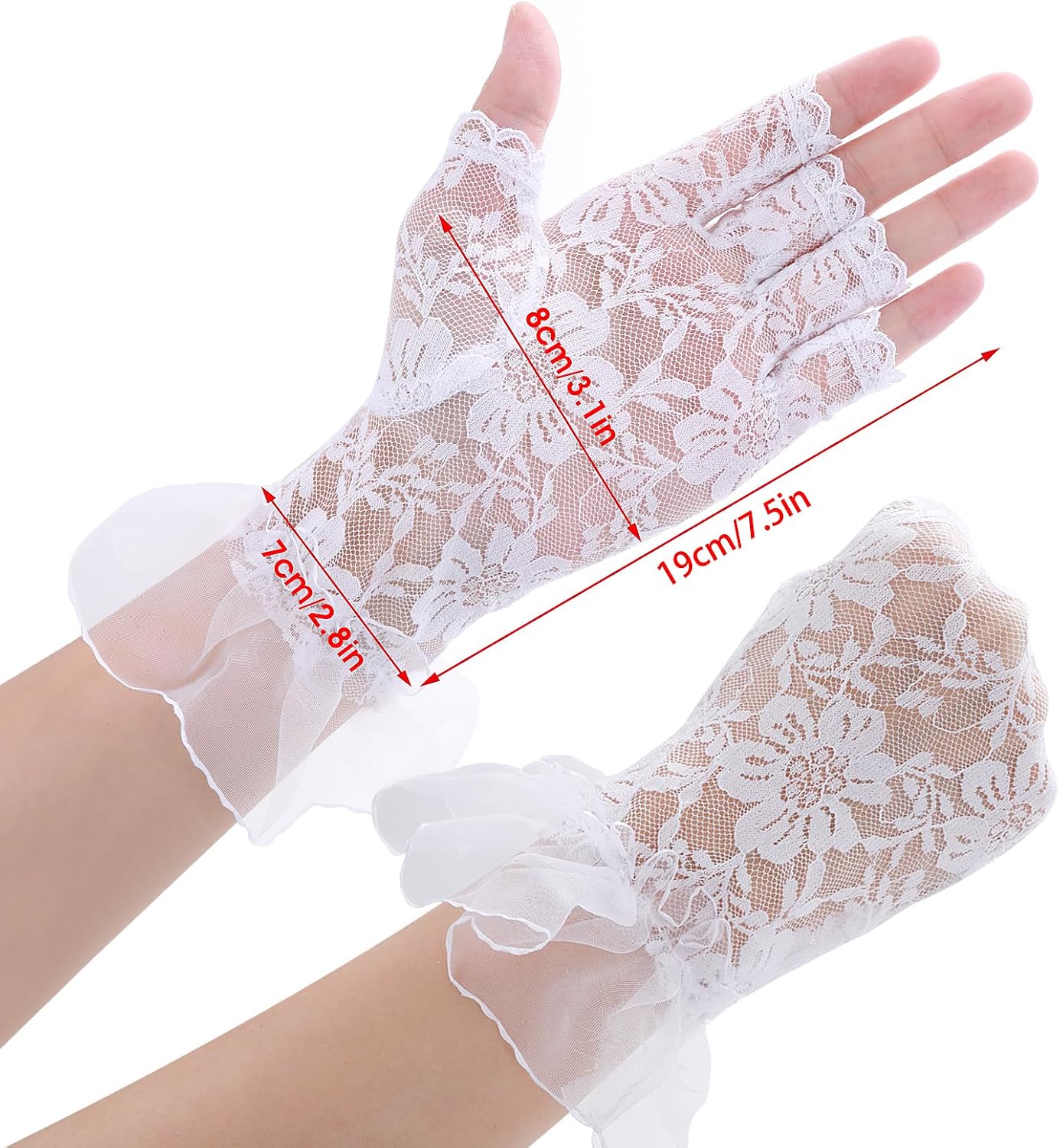 DIVINA VITAE Women Short Lace Gloves Lace Fingerless Gloves Opera Bridal Wedding Tea Party Prom Halloween Gothic Clothes