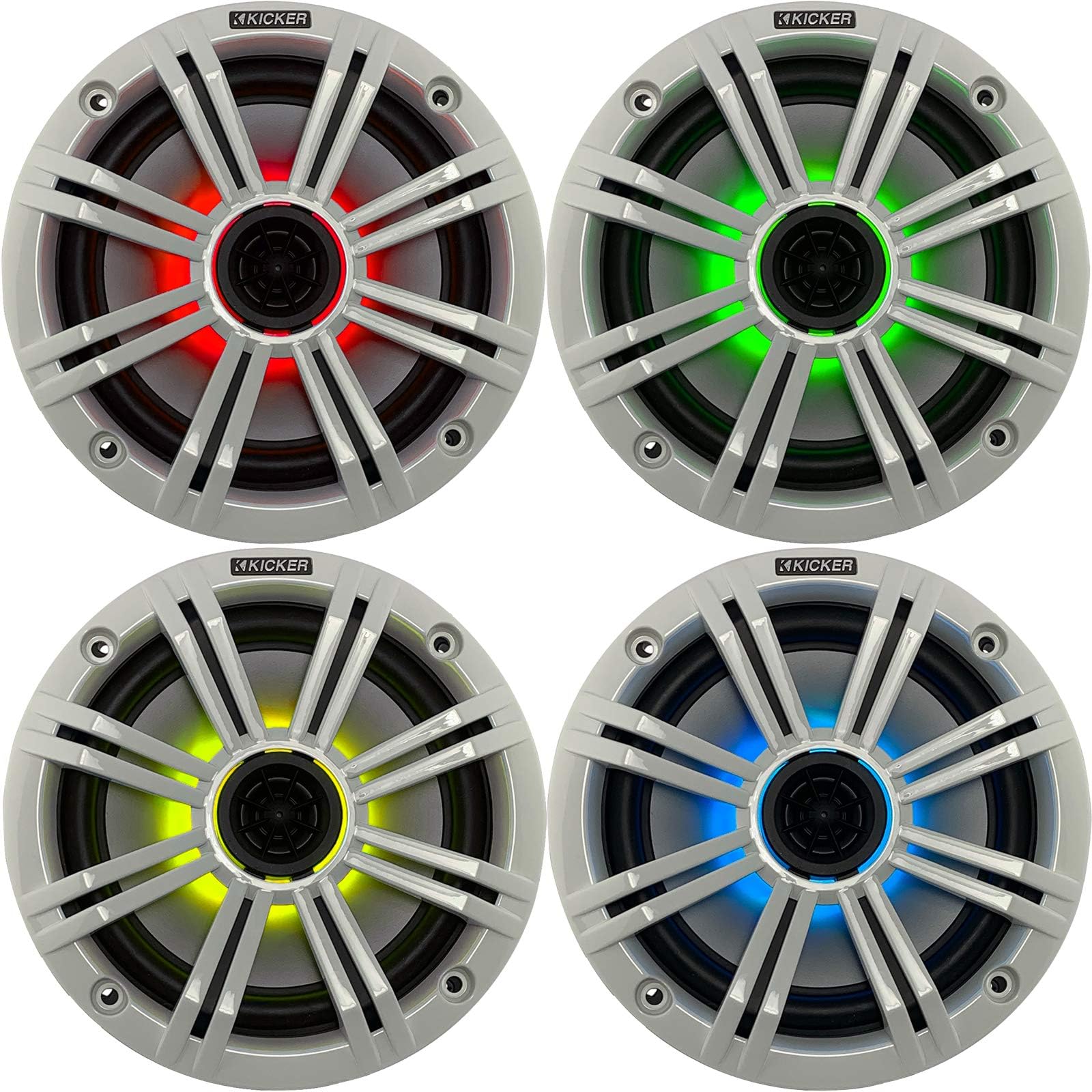 Kicker 45KM654 6.5 Inch Marine Coaxial Boat Speakers with