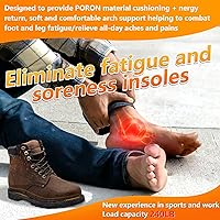 Vista 2 de Plantar Fasciitis Insoles Shoe Inserts for Men Women, Arch Support Orthotics Inserts, 240lbs Heavy Duty Work Boot Insoles for Men, Relief Flat Feet