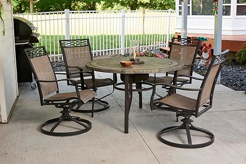 Miniatura 8 de Outdoor GreatRoom Co - Farol de vidrio para mesa de patio exterior con agujero para paraguas - La chimenea de mesa funciona con tanque de gas