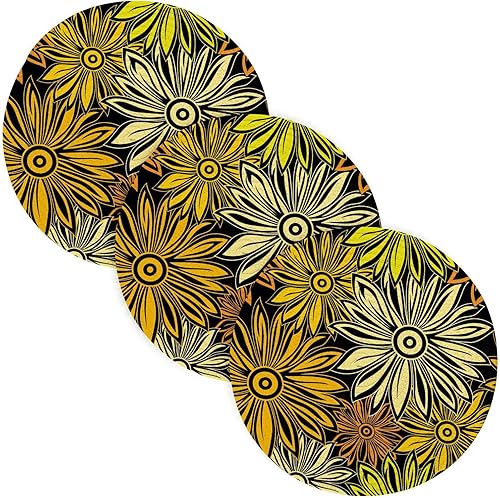 Patrón de girasol que absorbe el agua, almohadilla de cocina, salvamanteles para ollas y sartenes calientes, salvamanteles para tetera, protector de