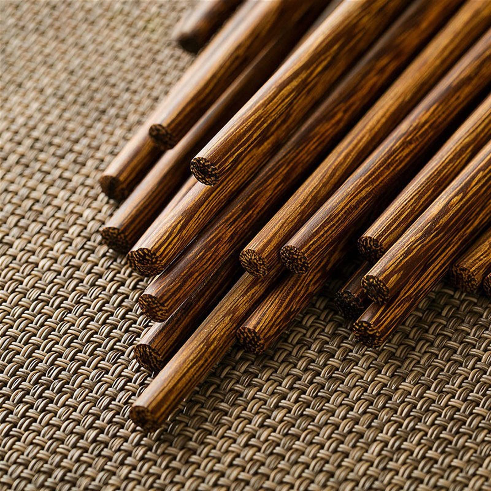 10 Pares de Palillos Reutilizables, chopticillos Cuadrados de Madera, 9.45 Pulgadas China China Chop Palitos para Comida y Cocina