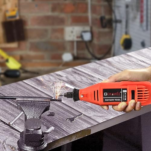 Miniatura 5 de GOXAWEE Kit de herramientas rotativas con portabrocas sin llave y eje flexible, herramienta eléctrica multiusos de velocidad variable y 140