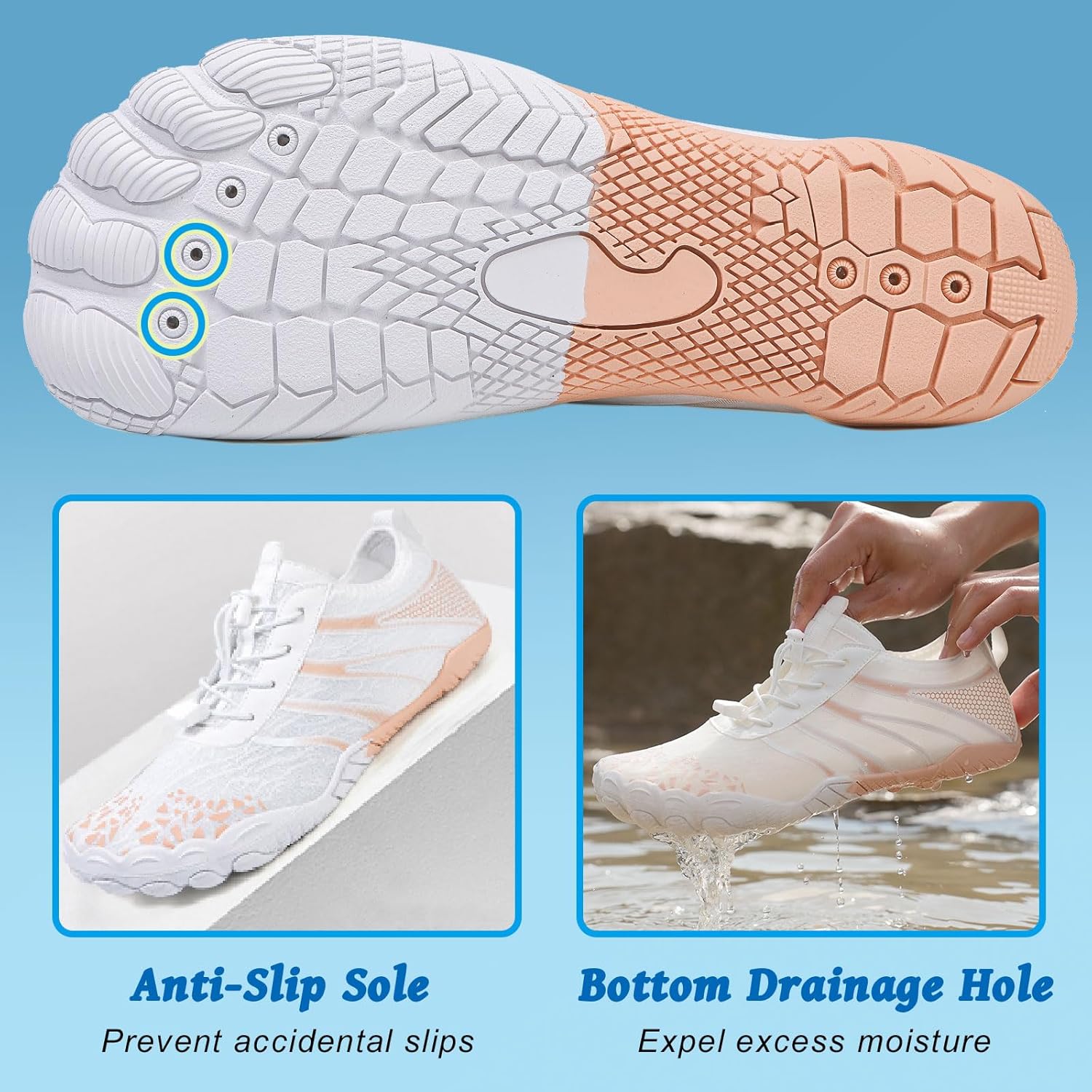 Hike Barefoot Shoes Womens Mens, Pro Water Shoes Barefoot Hike Shoes, Wide Toe Box Non-Slip Breathable