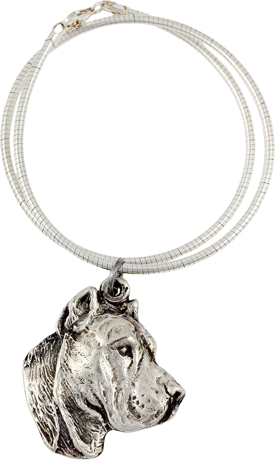 Art-Dog Collection Dog Pendant on Silver Thread - Handmade Dog Necklace with ZnAl Base and Silver Coating – Silver Dog Necklaces for Men and Women – Dog Breeds Jewelry – Presa Canario