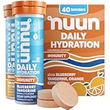 Immunity Electrolyte Tablets with Vitamin D, C, E, & A, Ginger, Elderberry, Magnesium & 4 Other Essential Electrolytes, Vegan, Blueberry Tangerine & Orange Citrus, 4 Pack (40 Servings Total)