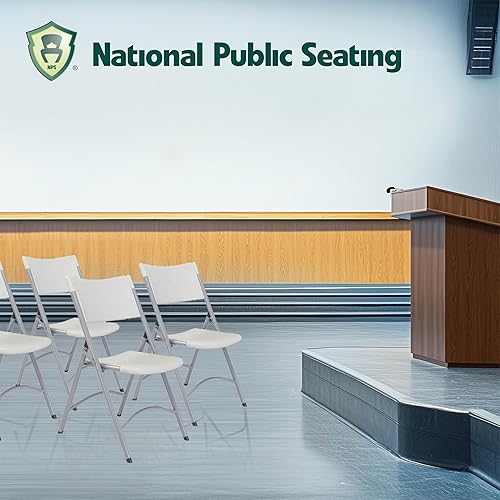 Miniatura 5 de National Public Seating - silla plegable liviana moldeada, 4 unidades, Gris/Gris, 4 plateado,Rojo/negro,Azul/Negro