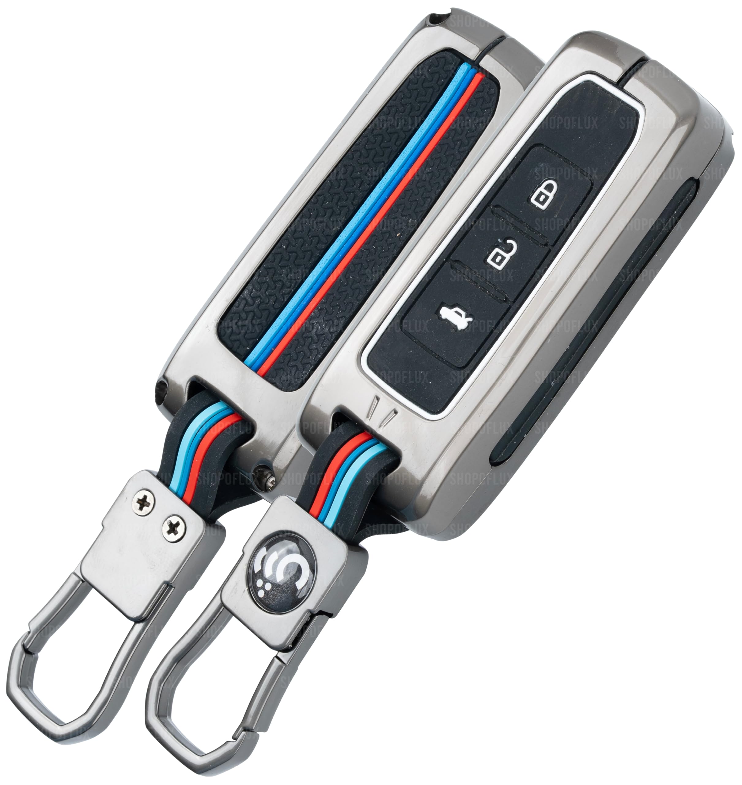 SHOPOFLUX Metal Car Key Cover Compatible for MG Hector 3 Button Smart Key-image-25