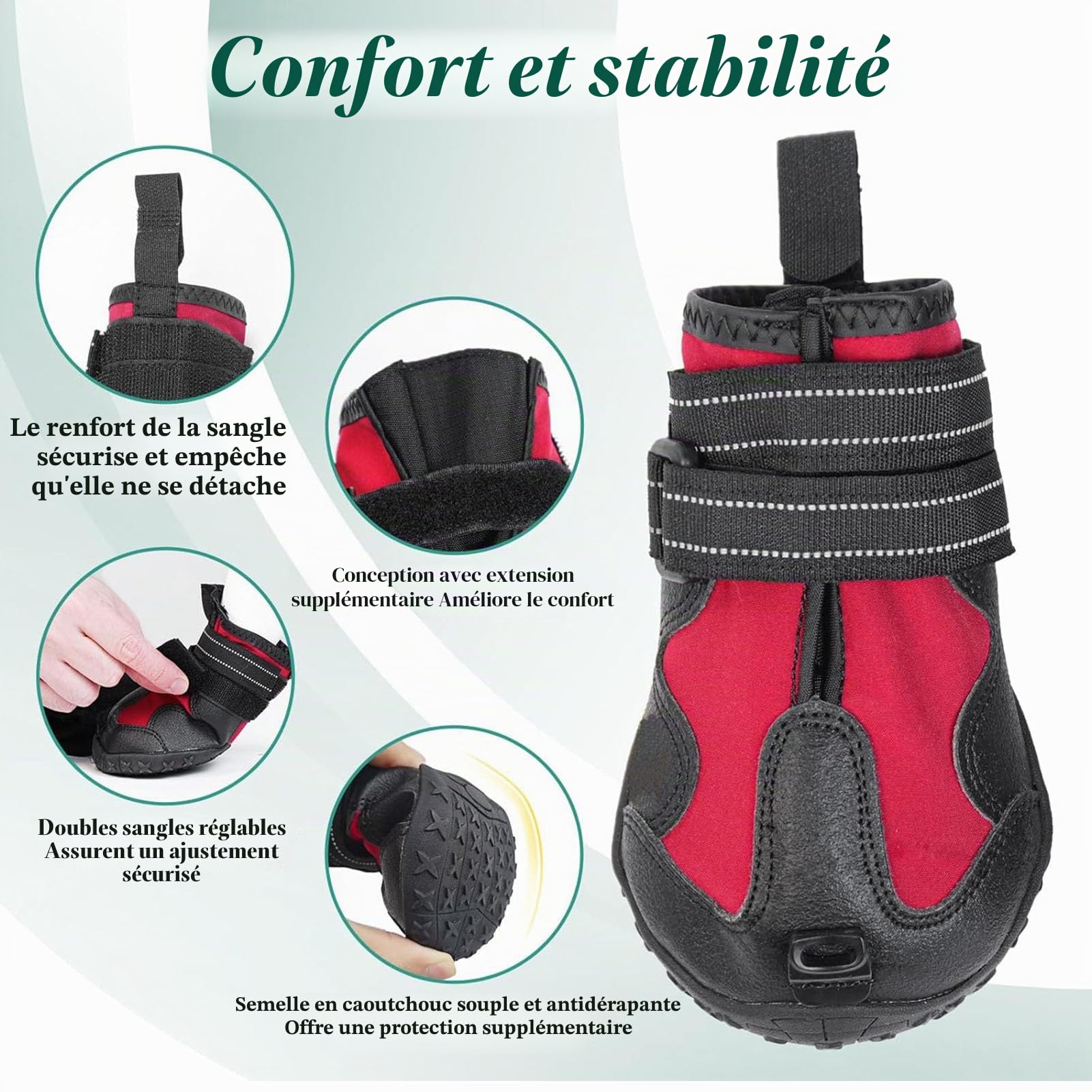 Focket Attelle pour Patte tombante avec Enrouleur,Chaussures correctrices antidérapantes pour Chien permettant de relever Les Orteils en Toute sécurité en Cas de problèmes de Pattes (S)
