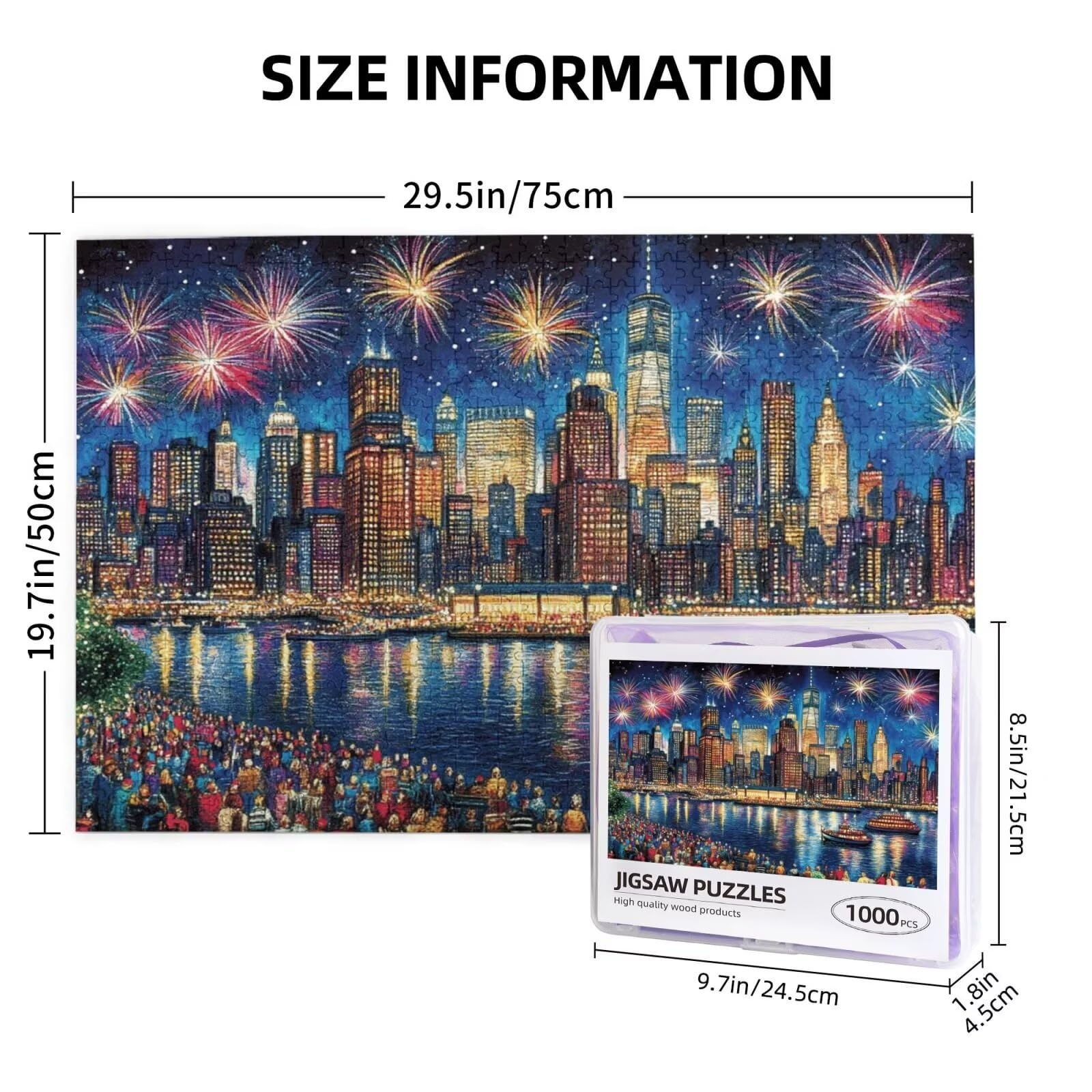 Miasto Puzzle 5000 Pieces Krajobraz Puzzle Dorośli Początkujący z pudełkiem prezentowym, DIY Interaktywna Puzzle Rodzinna wymagająca gra, Relief Relief Home Wall Decor Art Prezent dla mężczyzn 100 x