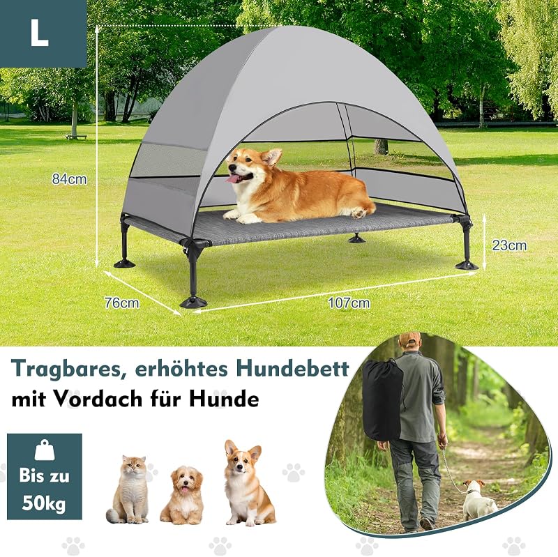 Snagle Paw kutyaágy tetővel és emelt kialakítással, nagy kutyáknak, vízálló