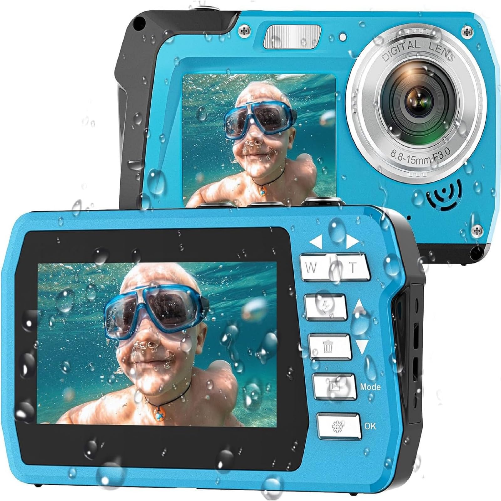 Amazon | 防水デジカメ4K48MP 水中カメラ3.5m防水カメラ オート