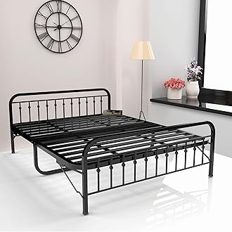 Honey Touch Nova Folding Double Bed Without Mattress | No Assembly Required | Foldable Bed for Sleeping/Guests/Rented Apartments/Bedroom(4x6.25ft, Black)