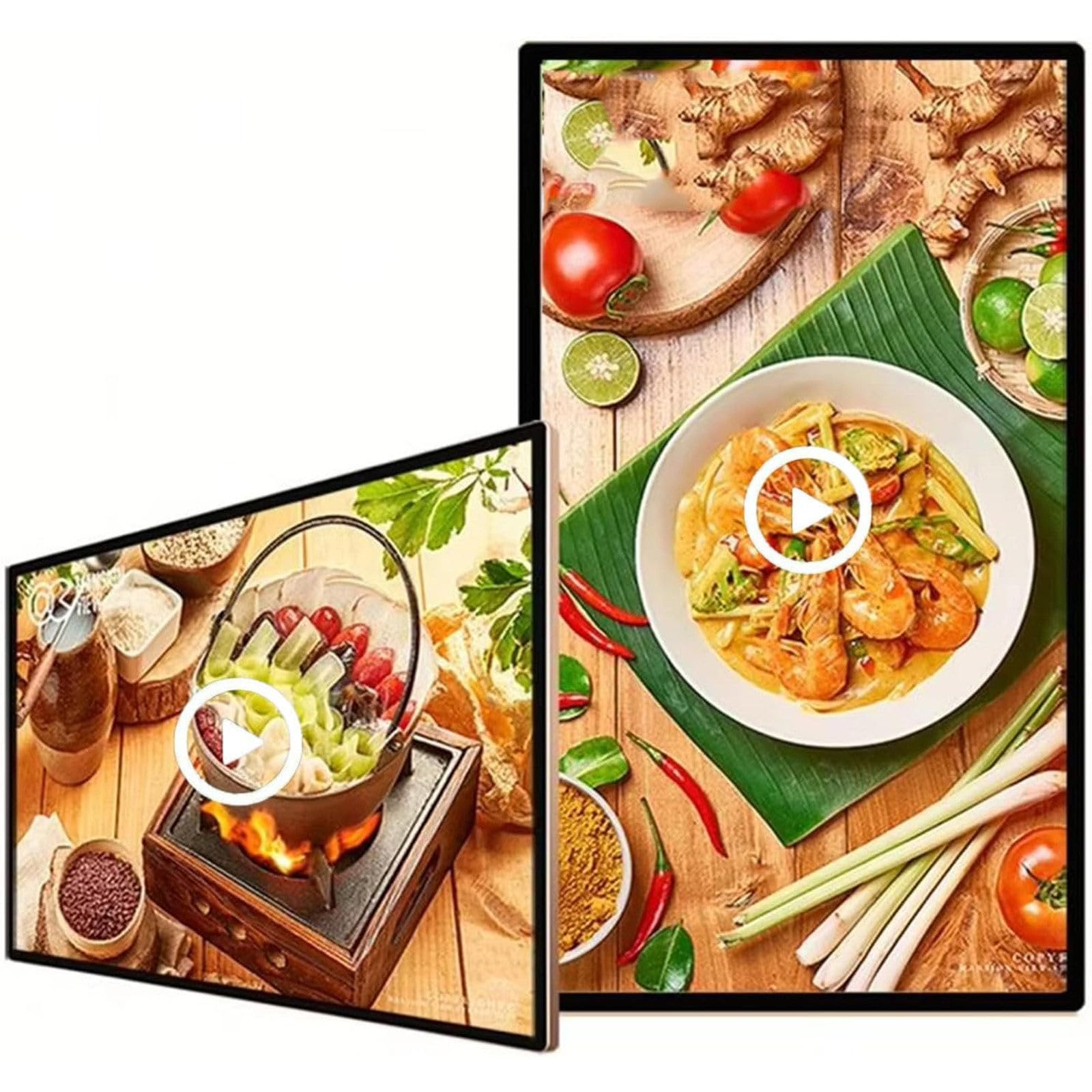 DDZJTPP Digital Advertising Display Screen for Menu/Promotion Display,HD Digital Photo Frame Wall-Mounted Advertising Machine,Display 1080P Built-in Speaker for Advertising 21.5"