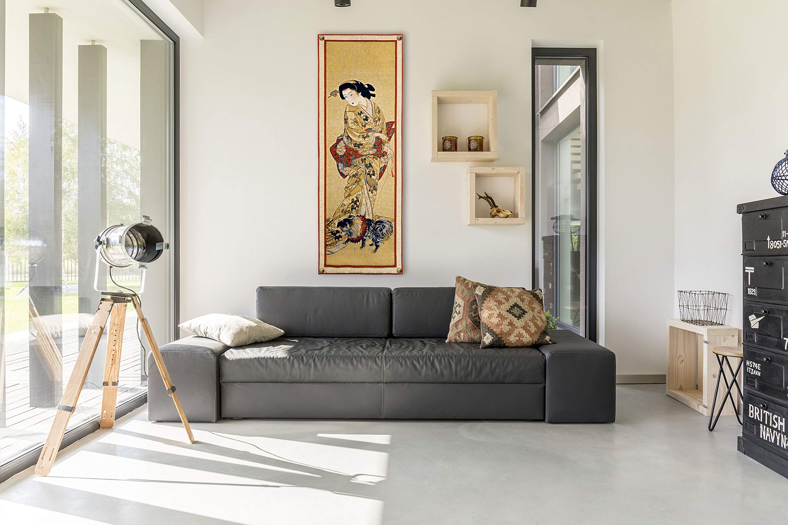 Amazon.co.jp: Fine Art Tapestries 5325-WH Lady With A Dog Wall