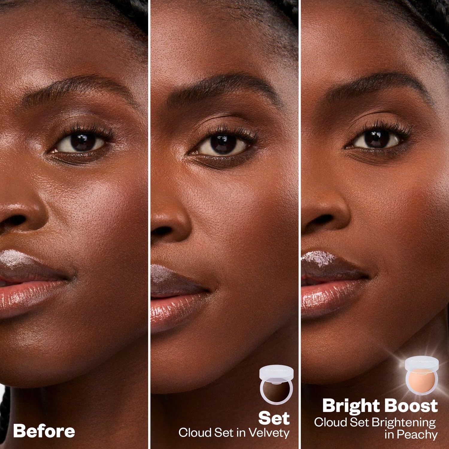 Kosas Cloud Set Face Setting Powder - Smoothing Shine Control, Soft, Sheer Translucent Makeup Finish, Portable & Long-Lasting Loose Pressed Baking Powder - Silky (Sheer Tan Deep) - Image 8