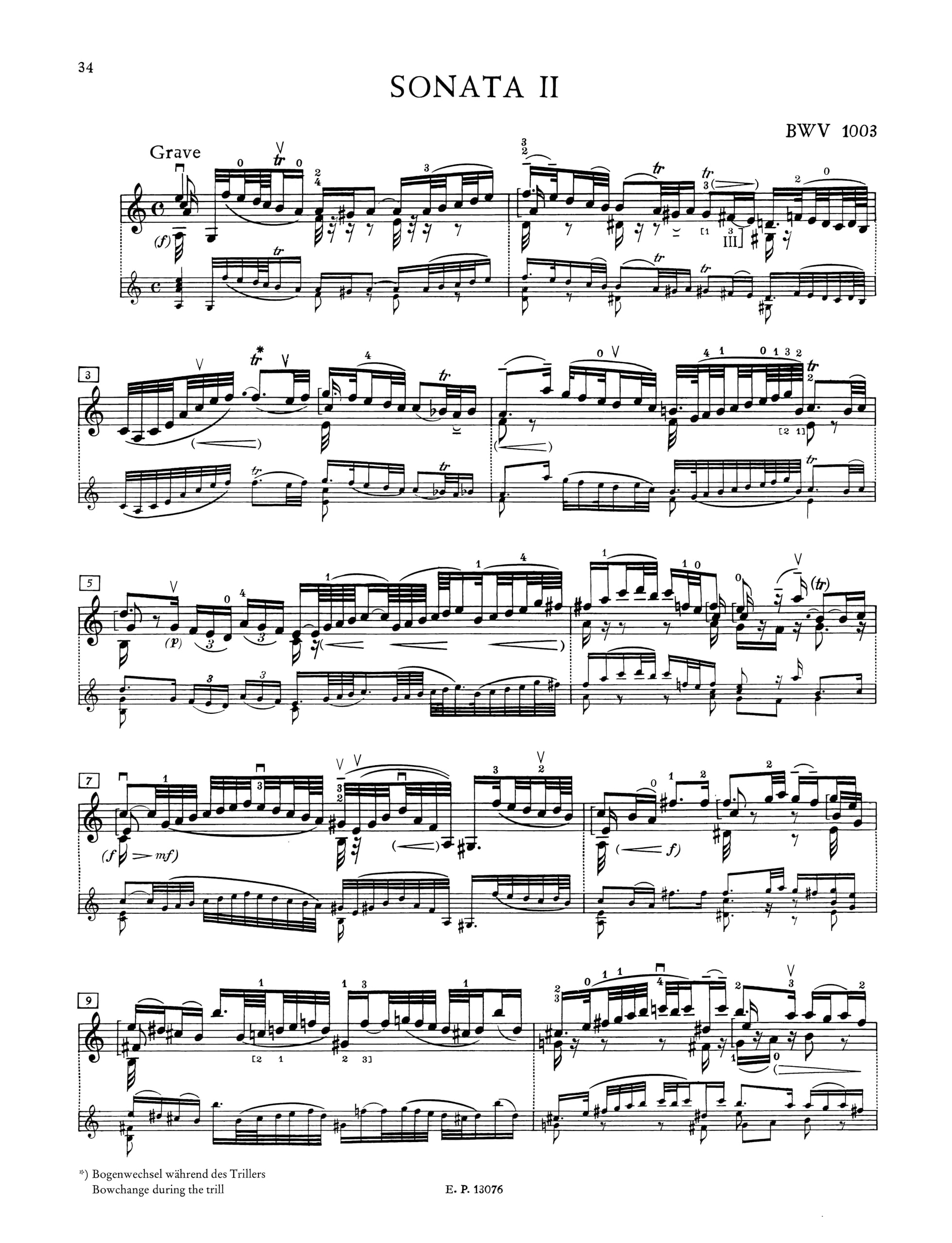 Sonaten und Partiten für Violine solo BWV 1001-1006 / URTEXT: für Violinen allein (Edition Peters)
