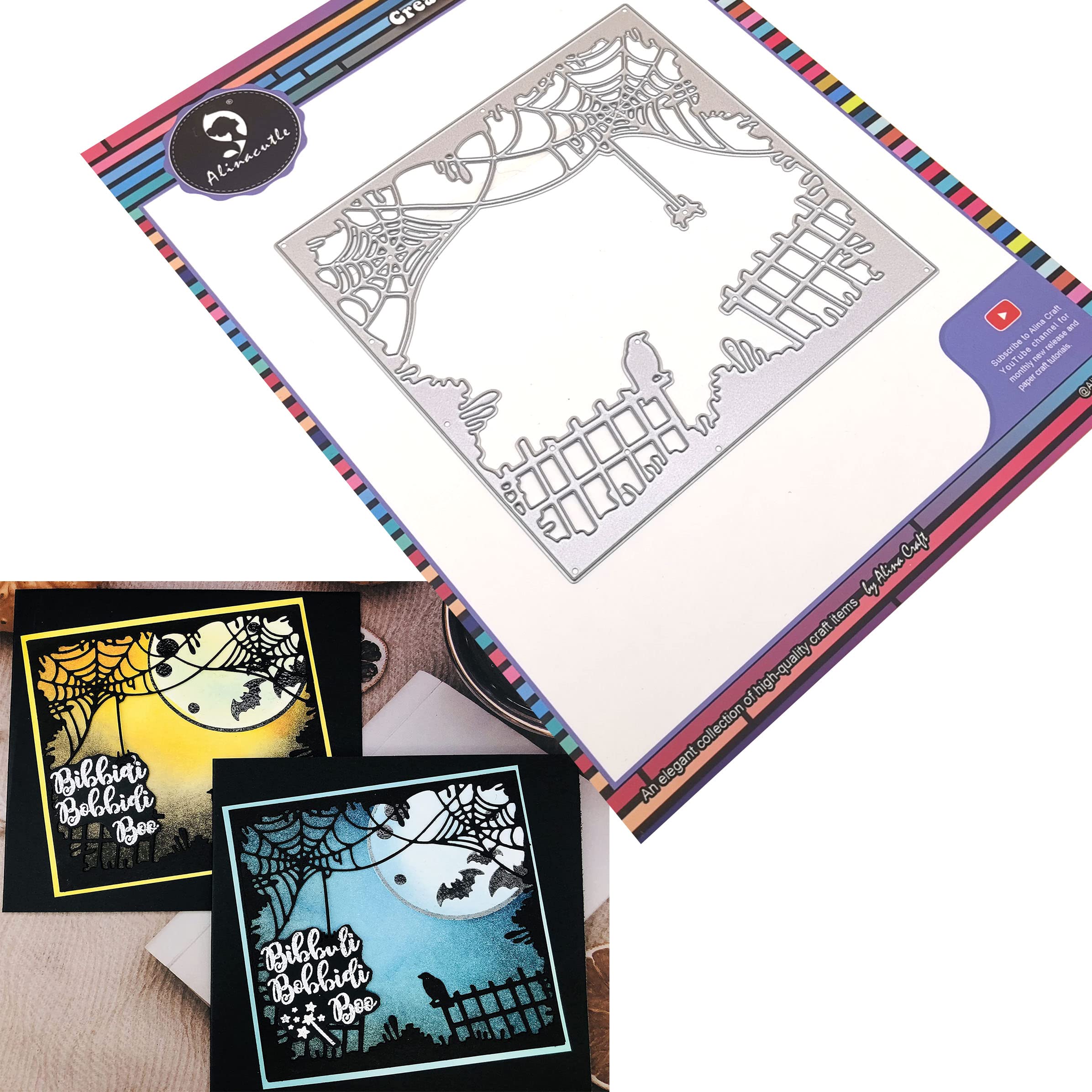 Alinacutle Cadre carré en forme de toile d'araignée, 1/paquet, matrice de découpe en métal, modèle de carte fait à la main, matrice de découpe en papier pour scrapbooking, bricolage, album en papier,