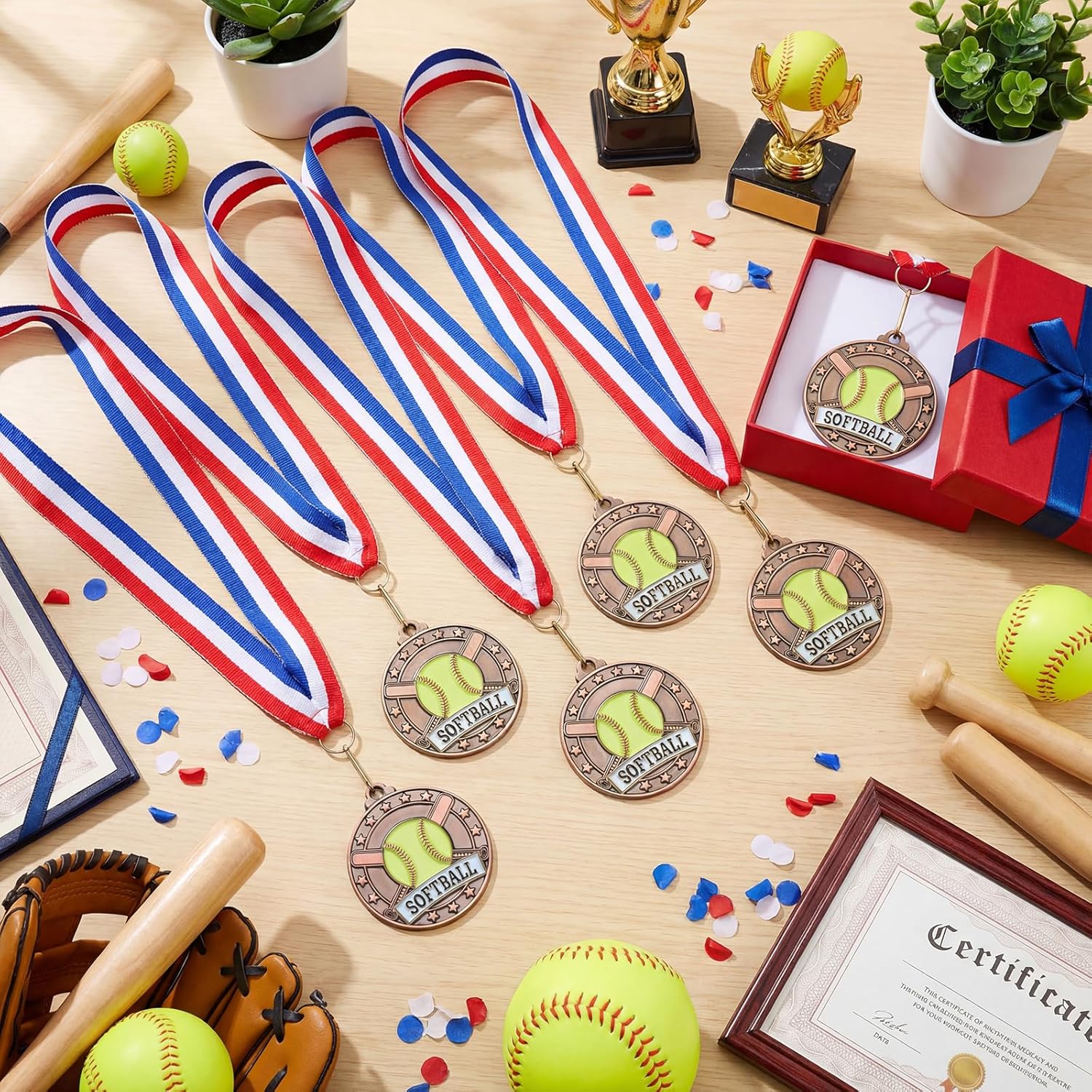 Remuuly 30 Packs Bronze Medals Bulk, 2'' Award Medals Team Participation Trophies with Red White and Blue Striped Ribbon for Competitions Celebration Prizes Gift Sports Themed Party Favor