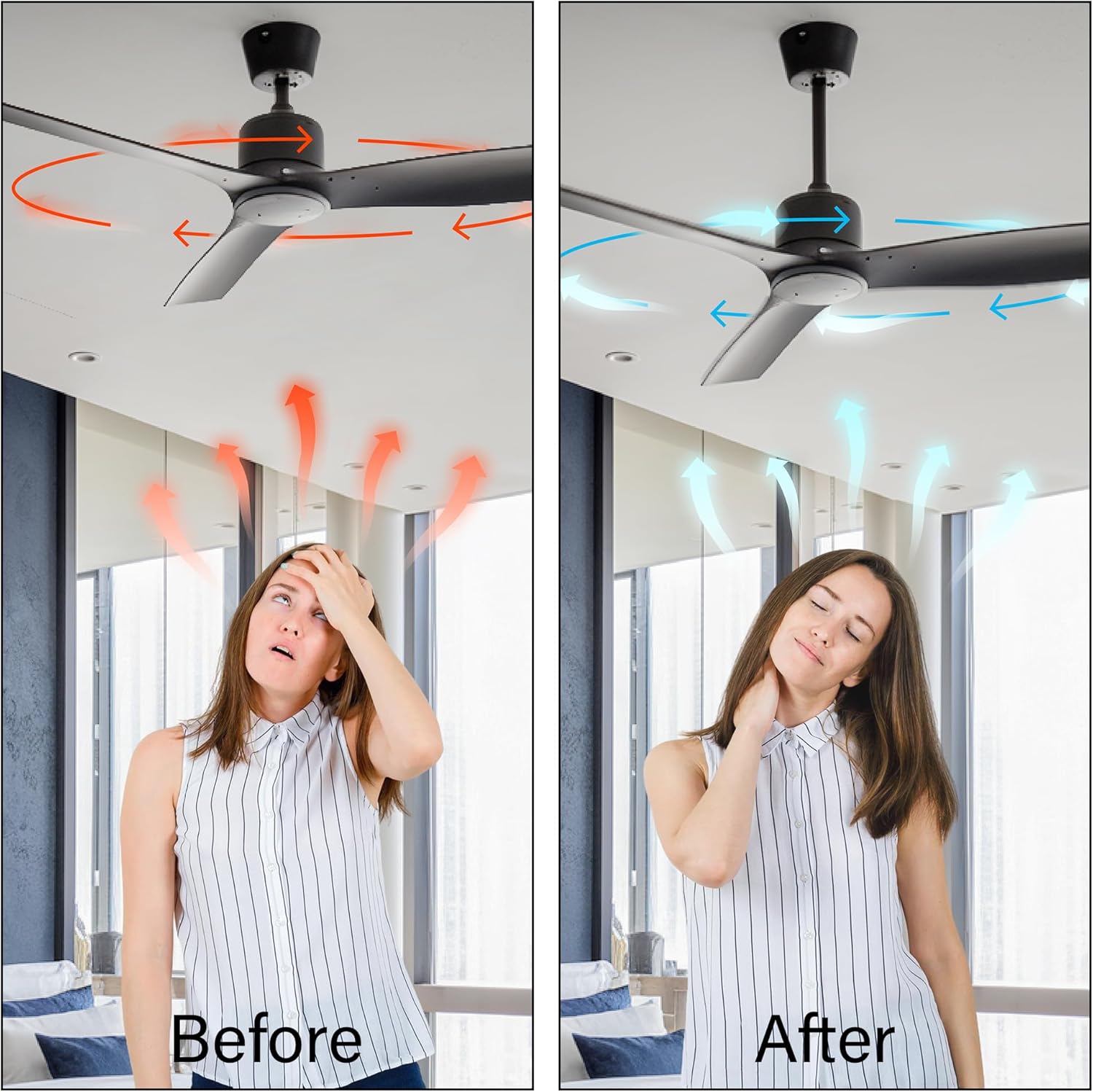 Ceiling Fan Downrod, 12 Inch Black Ceiling Fan Extension Downrod, 1 Inch Diameter Universal Downrod for Ceiling Fan, Not Threaded (2, black)