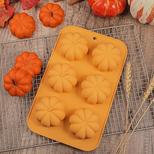 Miniatura 3 de Webake Molde de pastel de calabaza de silicona 3D para cupcakes de calabaza para hornear postre mousse bandeja para Halloween Acción de Gracias (2