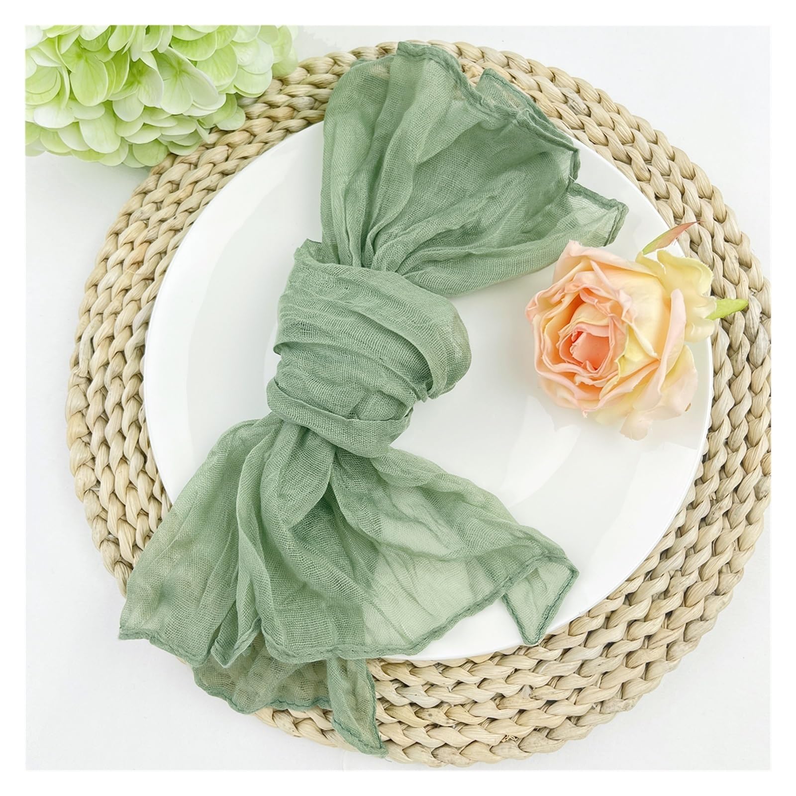 Cotton Cloth Napkins Gauze, 4 Pcs Multicolor Cheesecloth Napkins(4pcs Sage)
