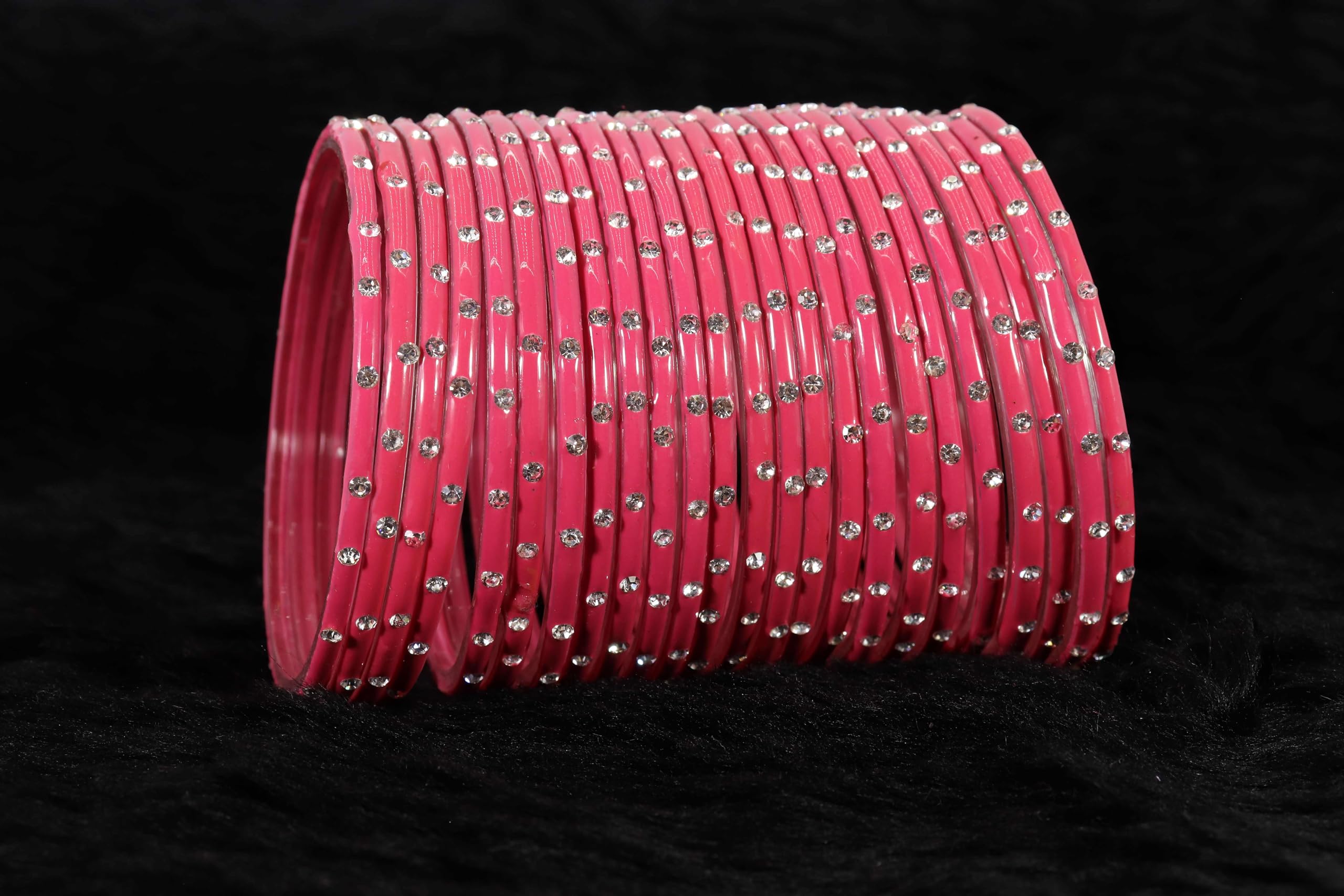 Glass Bangles Set with Diamond Stone Churi Wedding