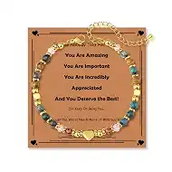 QINJIEJIE Healing Stone Bracelets Inspirational Gifts for Women Get Well