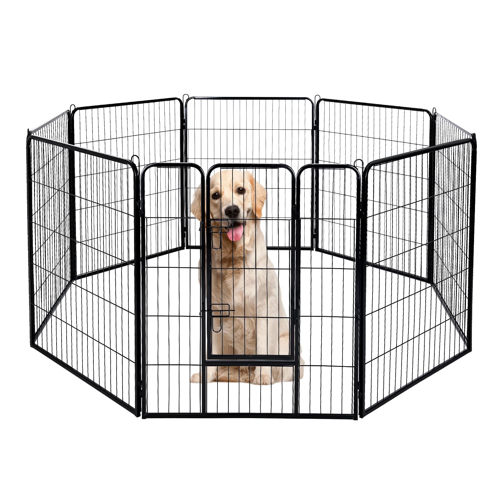 Panana Dog Playpen Heavy Duty Dog Pet Puppy Pen Cat Rabbit Fence Foldable Indoor/Outdoor Enclosure Run Cage (8 Panel, 80 x 100cm)