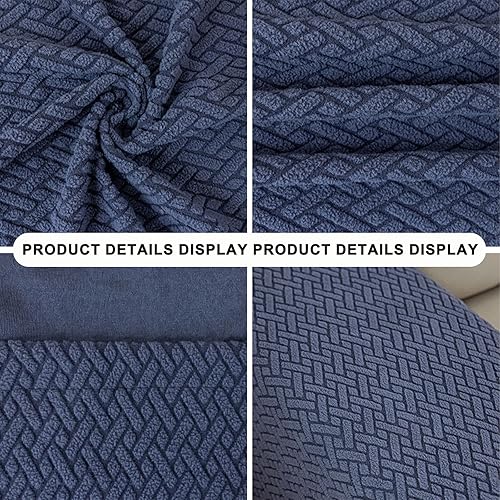 Miniatura 7 de Juego de 2 fundas para reposabrazos de sofá, de poliéster, elásticas, antideslizantes, protectores de muebles, fundas lavables (blanco marfil, M)