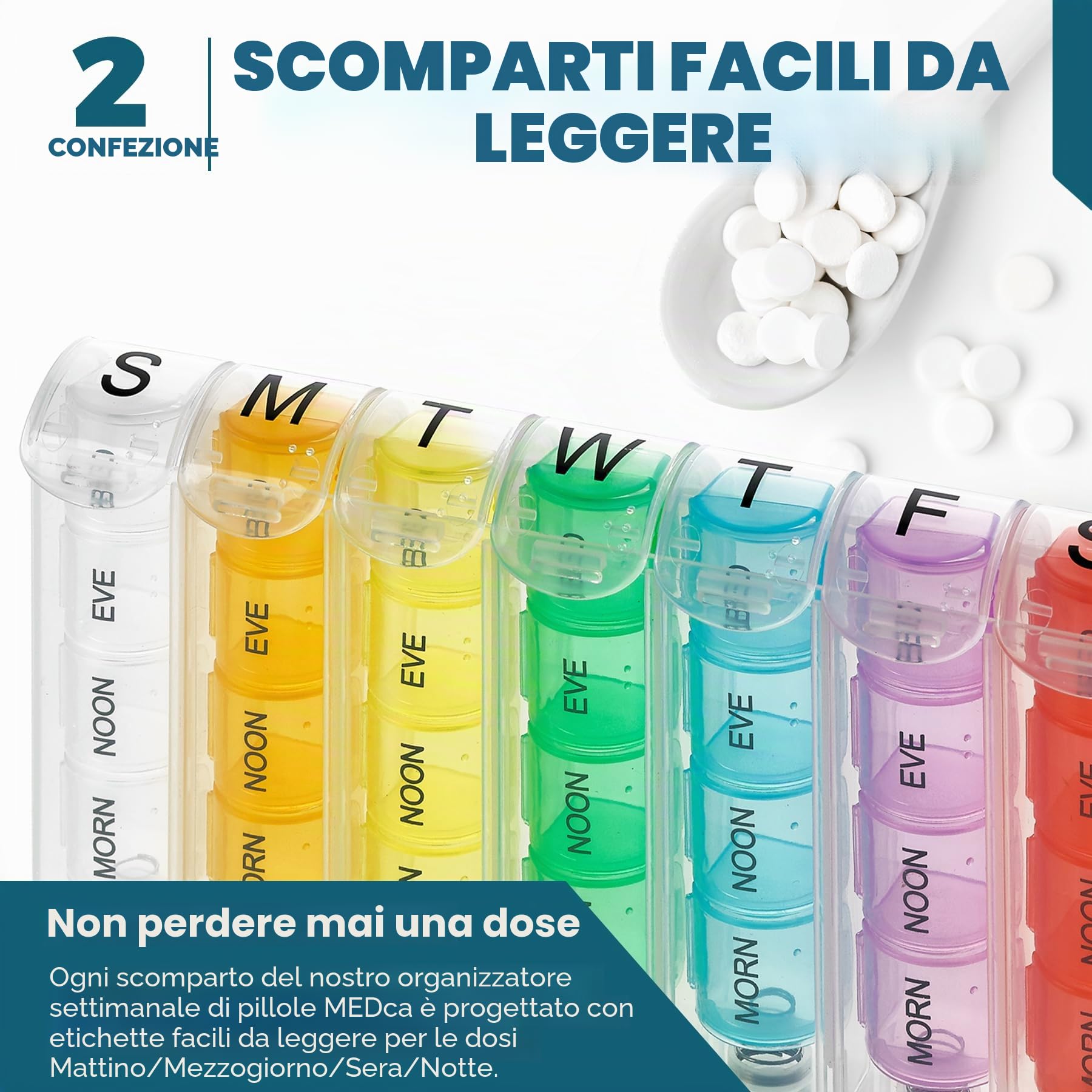 Organizzatore settimanale delle pillole - (Confezione da 2)