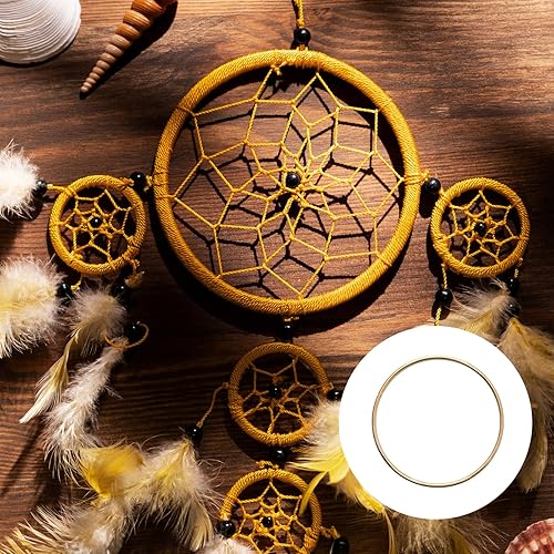 Miniatura 6 de 20 anillos de metal de 3 pulgadas para manualidades, aros de oro florales, anillos de macramé para manualidades, suministros de macramé para