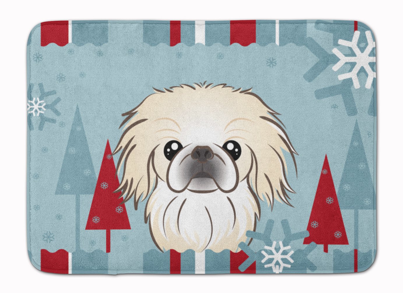 Tapis de sol Pékinois chien déco hiver paillasson multicolore 48x68cm BB1717RUG