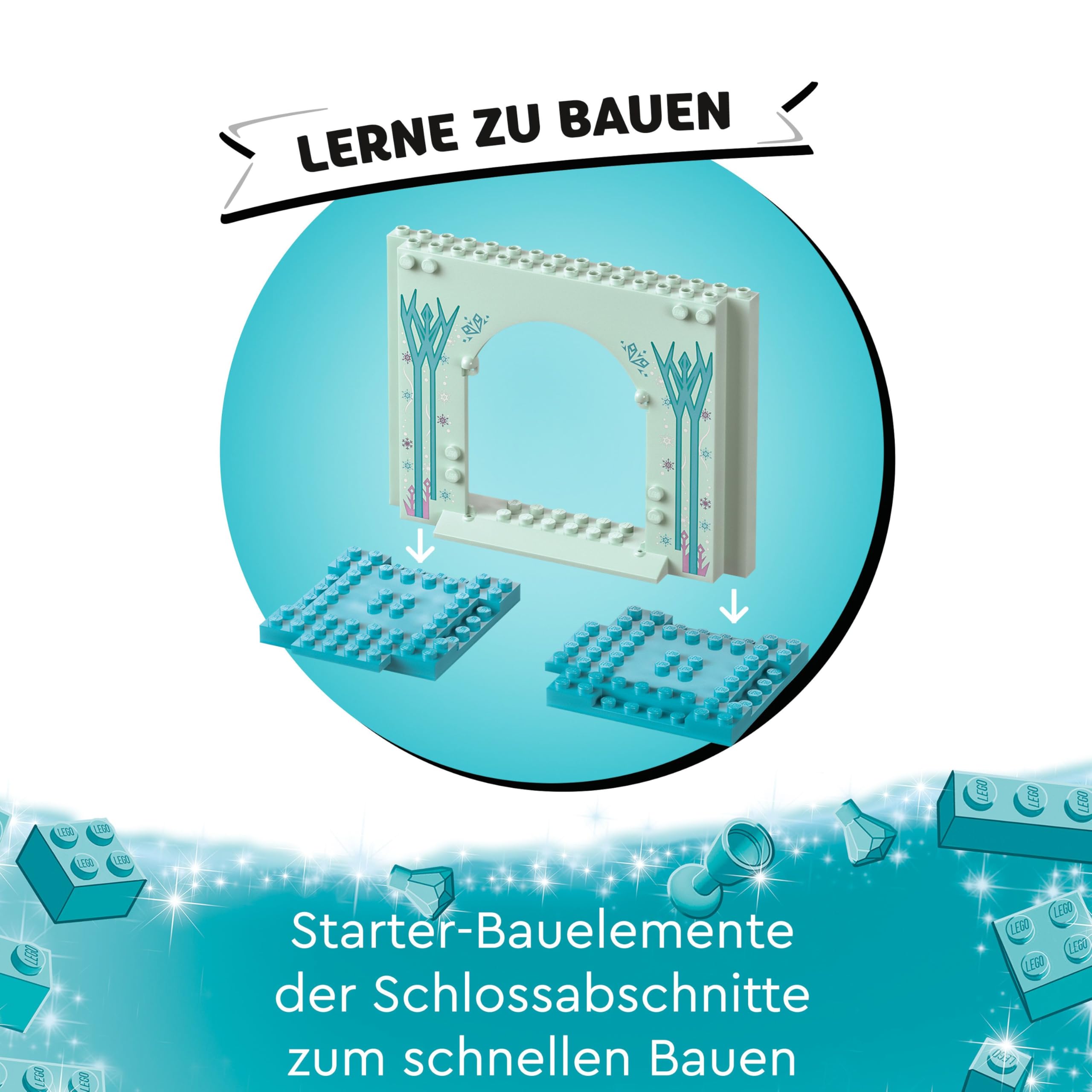 LEGO Disney Frozen Elsas Eispalast, Eiskönigin-Schloss-Spielzeug mit Prinzessin ELSA und Anna Puppen, Plus 2 Tierfiguren, tolles Geschenk für 4-jährige Mädchen und Jungen 43238
