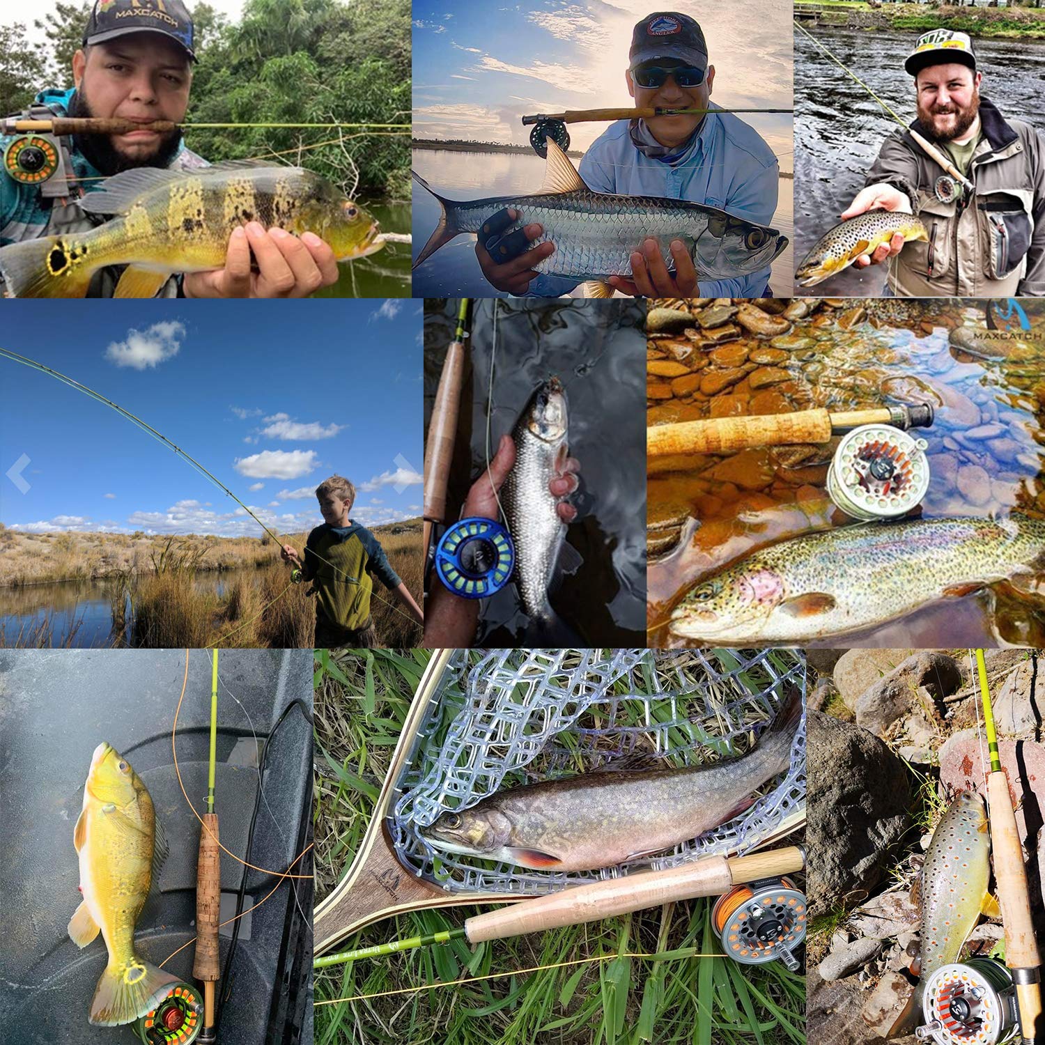 MAXIMUMCATCH Ultra-lite Fliegenrute Bach Panfish/Forelle Fischen in 6’/6’6’’/7’/7’6’’, 1/2/3 wt