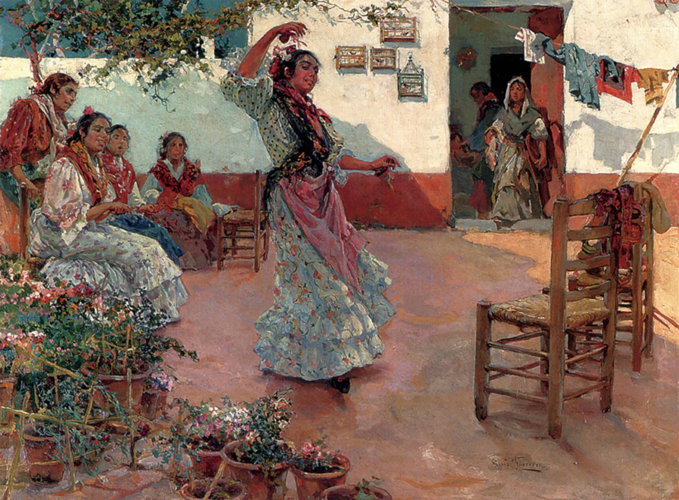 SERENDIPITP Retro Picture Poster Wall Art Pictures Painting The Flamenco Dance Manuel Guerrero Wall Art Canvas Print for Wall Decor 60x90cm