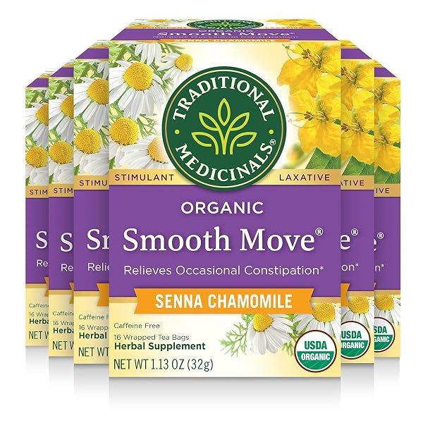 Traditional Medicinals Organic Smooth Move Tea, 96 Tea Bags (Pack of 6)