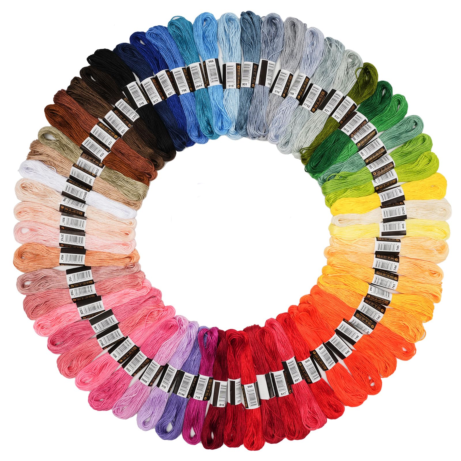 70 Skeins Rainbow Color Embroidery Floss Friendship Bracelet String Cross Stitch Embroidery Thread Cotton Floss Bracelet Yarn, Craft Floss-image-36