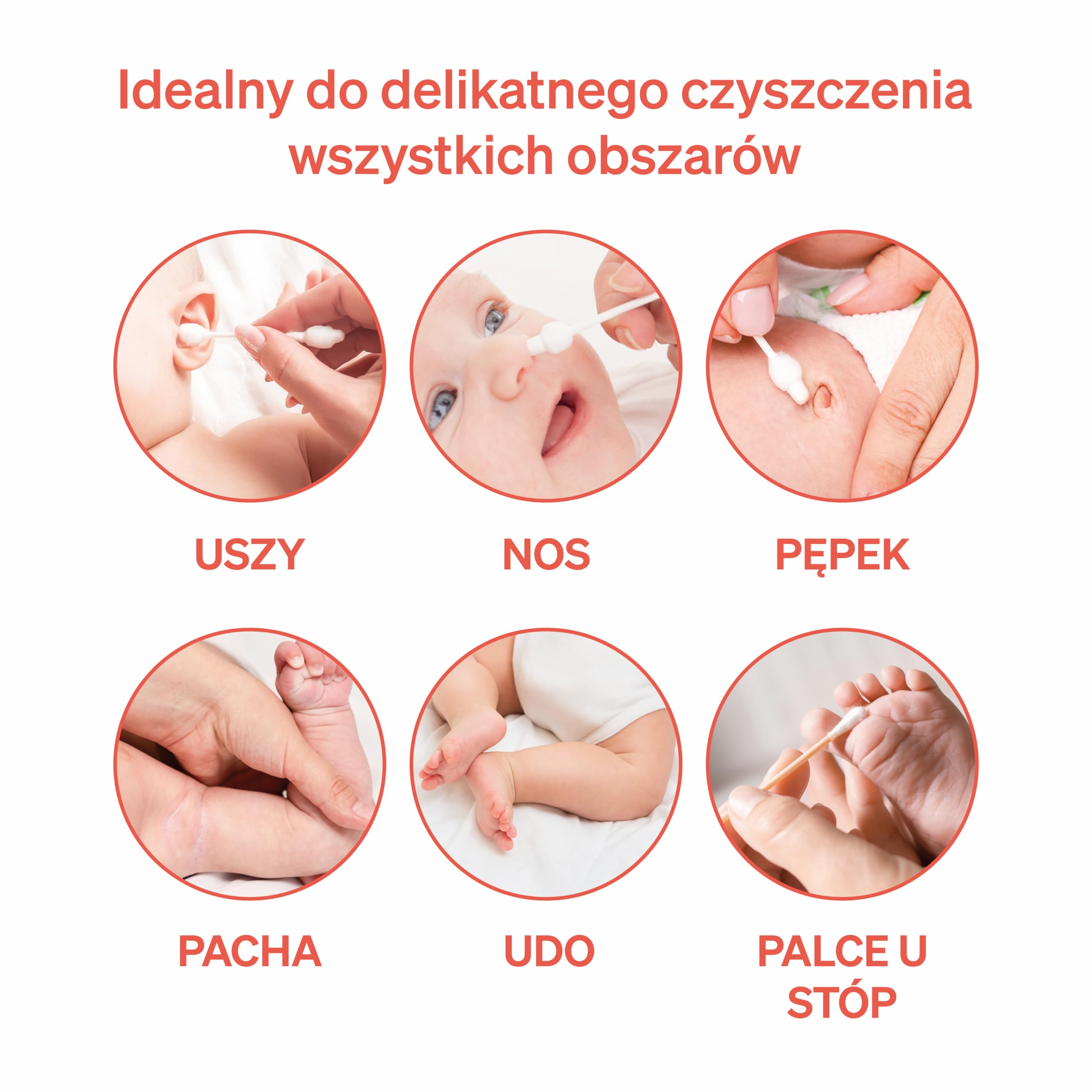 Kochaj Nowicjuszy Ekologiczne Waciki dla Niemowląt by LoveNoobs, 240 Sztuk, Ultra Miękkie do Uszu, Bezpieczne dla Dzieci, Idealne dla Rodziny, Waciki dla Bebe